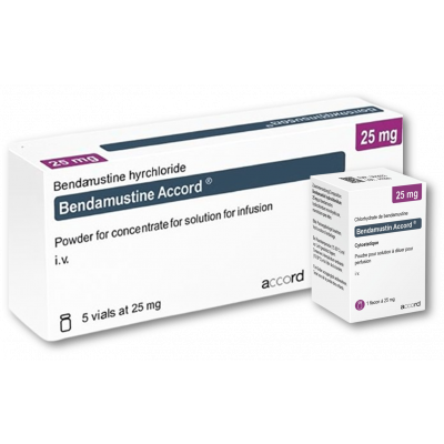BENDAMUSTINE ACCORD 25 MG ( BENDAMUSTINE HYDROCHLORIDE ) POWDER FOR CONCENTRATE FOR SOLUTION FOR IV INFUSION 5 VIALS
